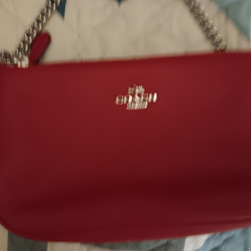 Red Chain Strap Women's Wristlet